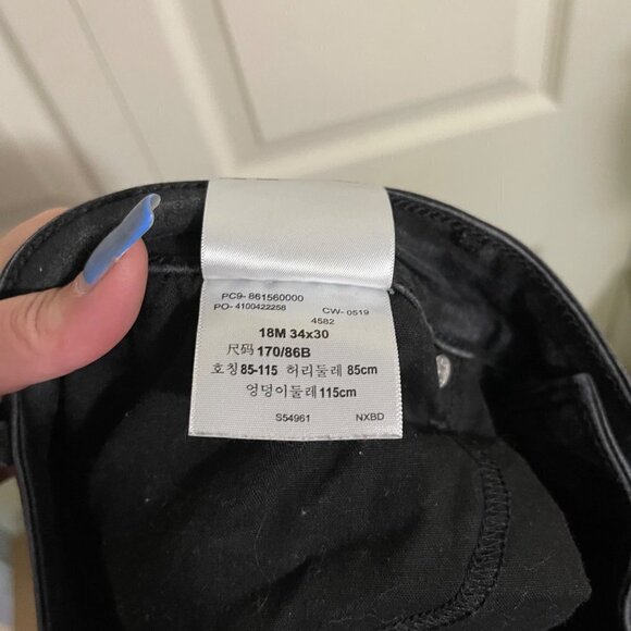 Levi's Denizen Womens Black Stretch Pockets High-Rise Skinny Jeans Size 18 - Picture 6 of 9